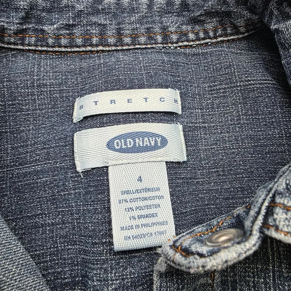 Old Navy Women’s Sleeveless Collared Denim Button Up Shirt Dress Sz 4 Cotton - Picture 3 of 6